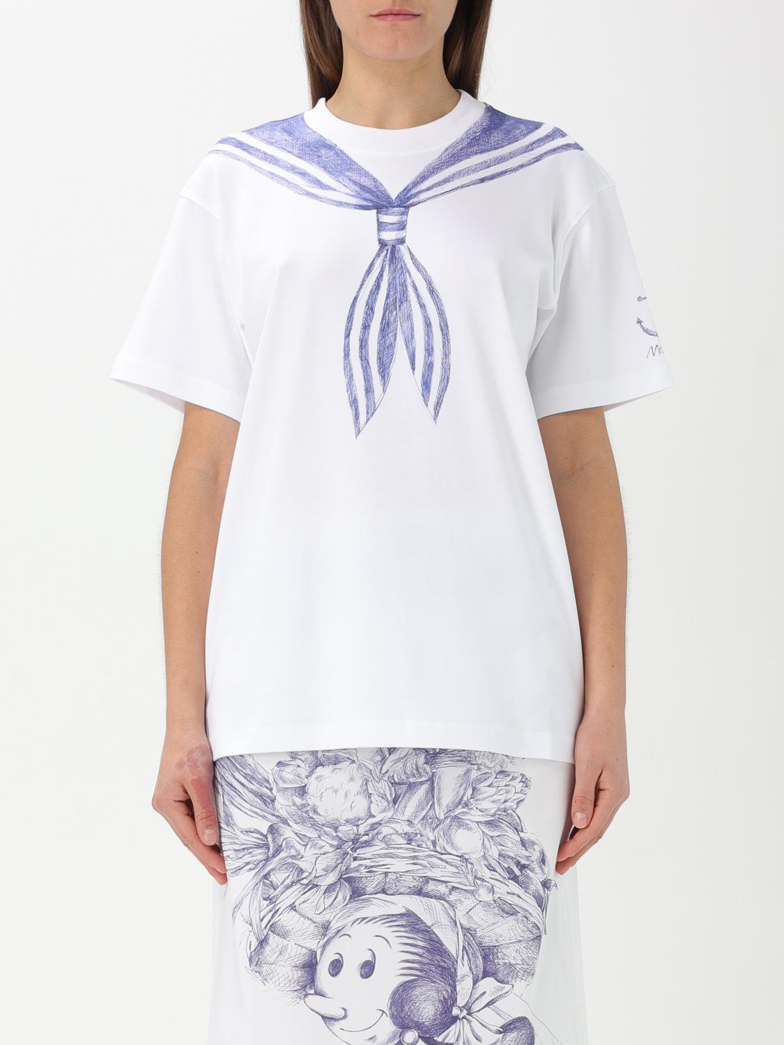 Moschino T-shirt In Interlock Di Cotone Con Stampa In White