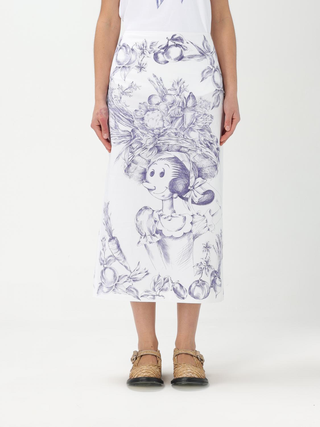 Moschino Olivia Poplin Skirt In White