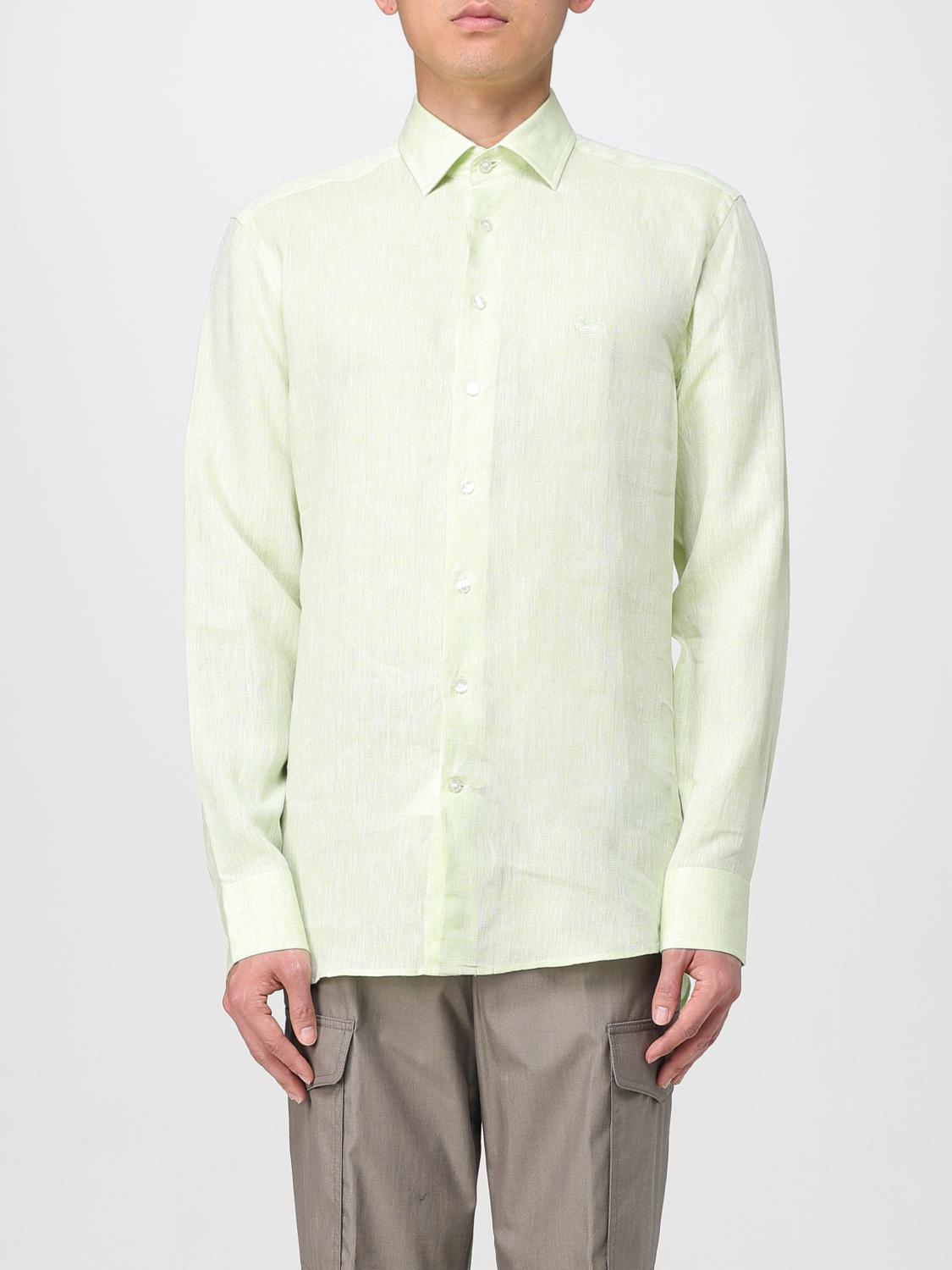 Etro Linen Shirt With Pegaso Embroidery