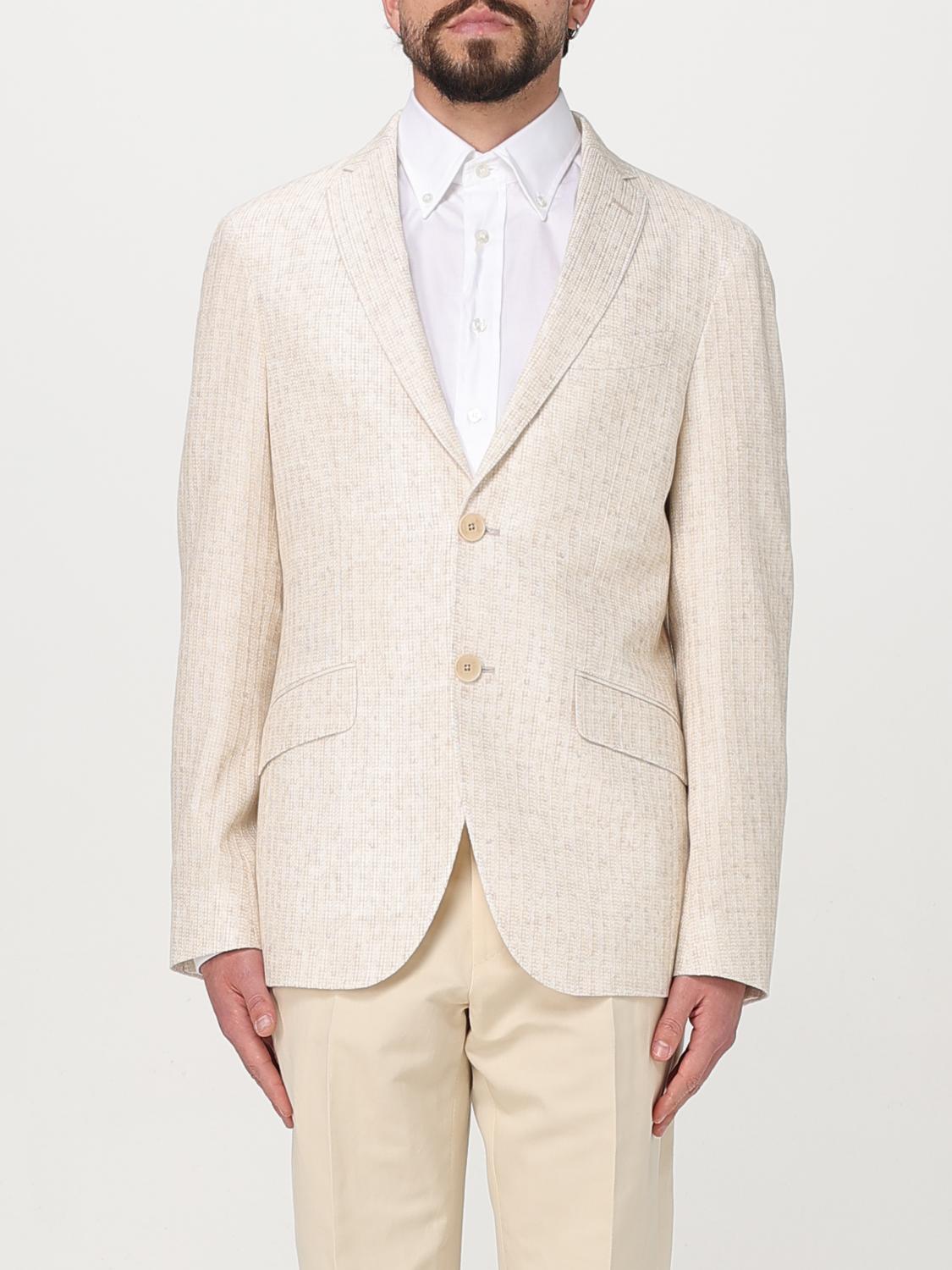Etro Patterned Blazer With Pockets And Lapel In Milk