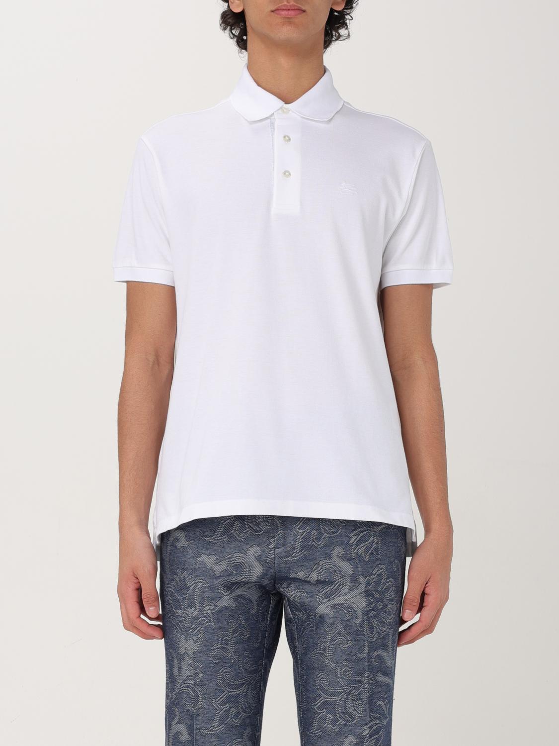 Etro Man Polo Shirt White Size Xxxl Cotton In White