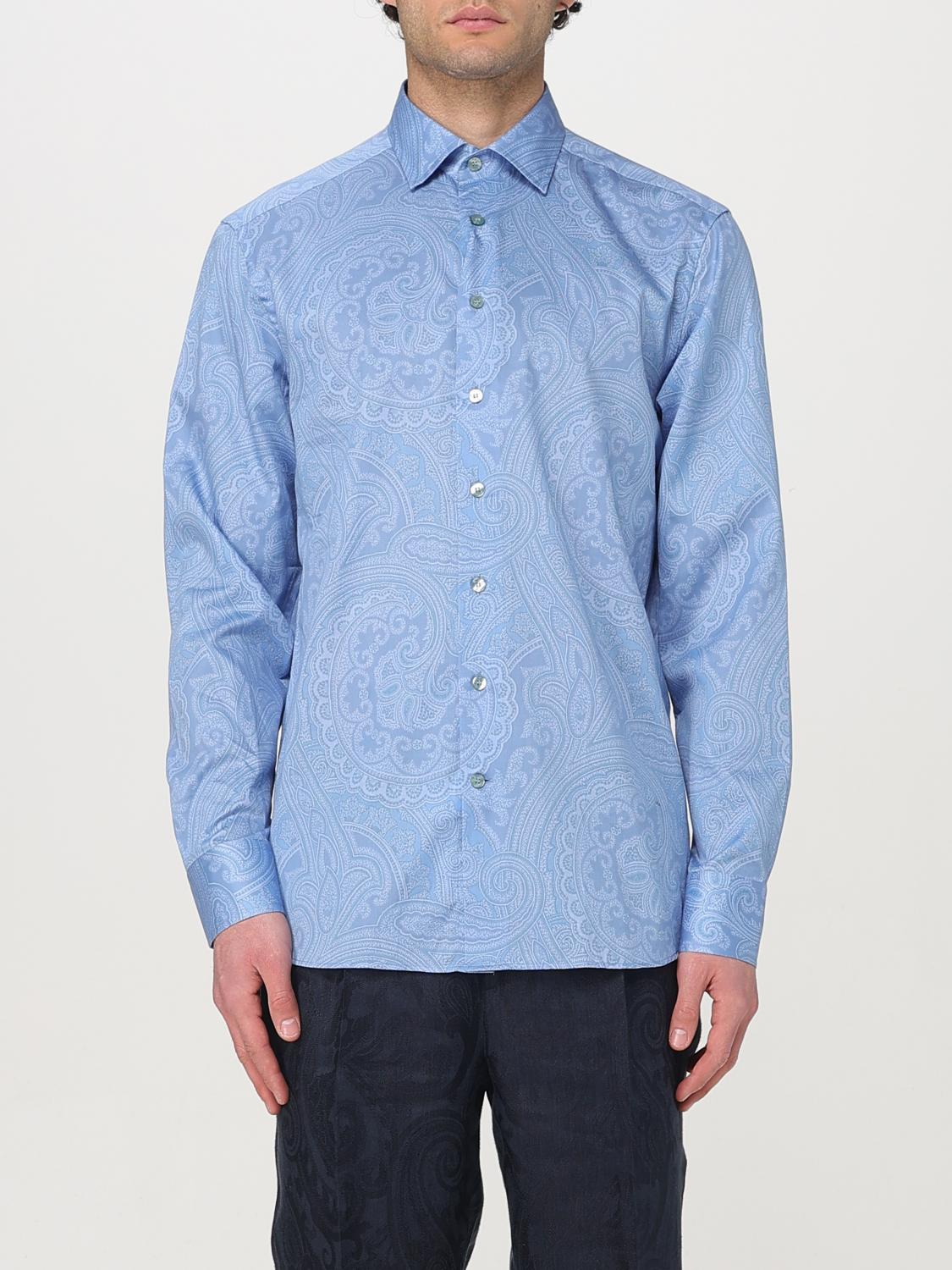 Etro Ανδρών Gnawed Blue Shirt Men Color