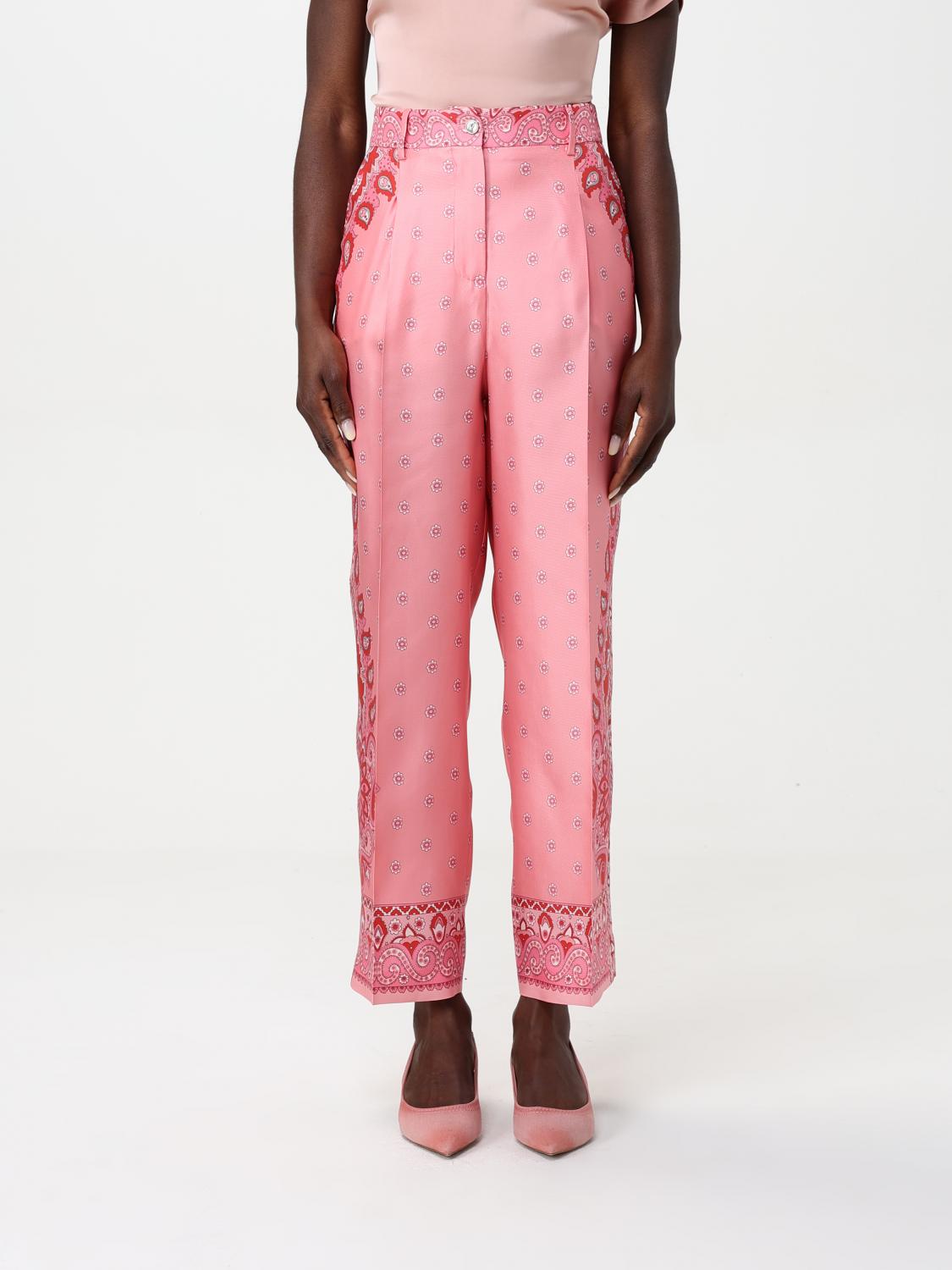 Etro Hose Mit Floralem Muster Aus Seide In Pink