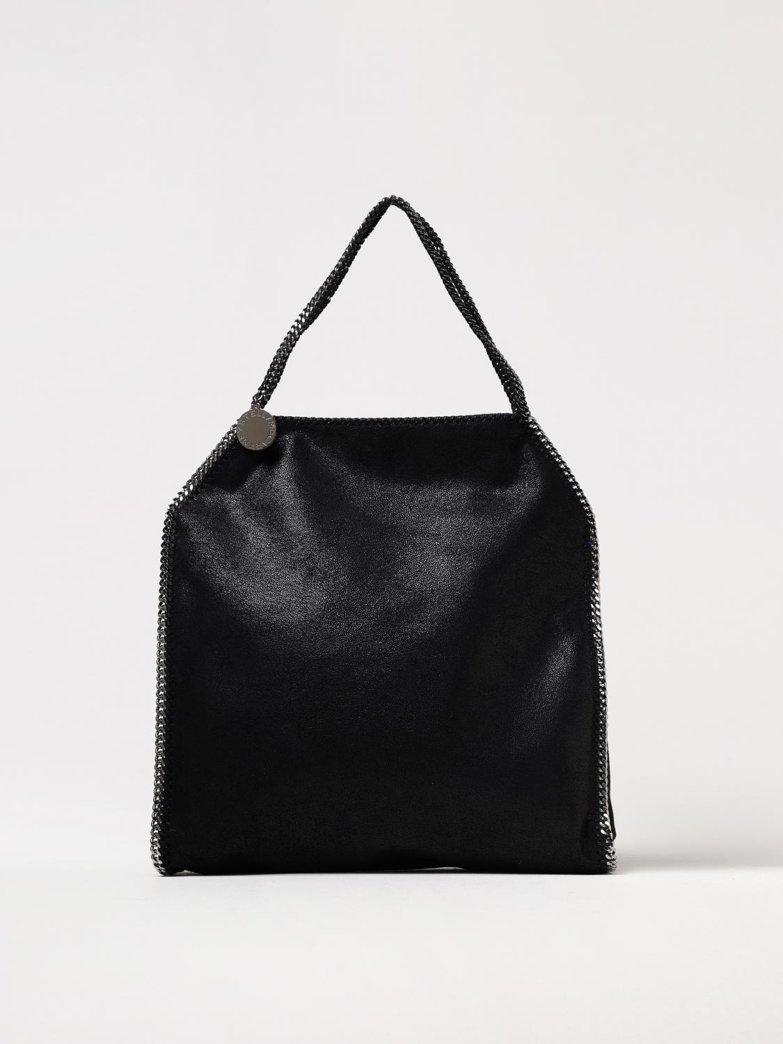 Stella Mccartney Chain-link Shoulder Bag With Silver-tone Hardware In Black