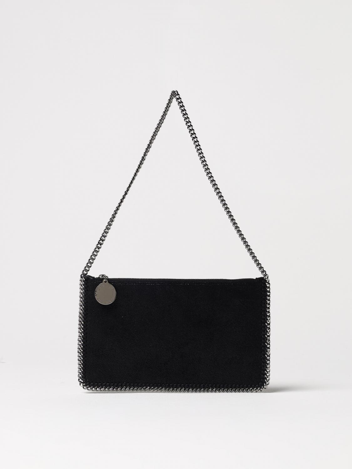 Stella Mccartney Womens Black Falabella Pochette Faux-leather Shoulder Bag In Black