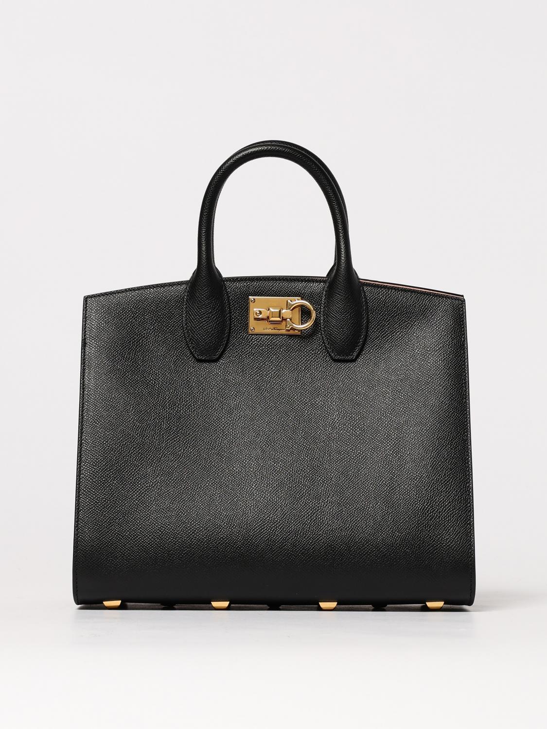 Ferragamo Small Studio Box Bag In Black