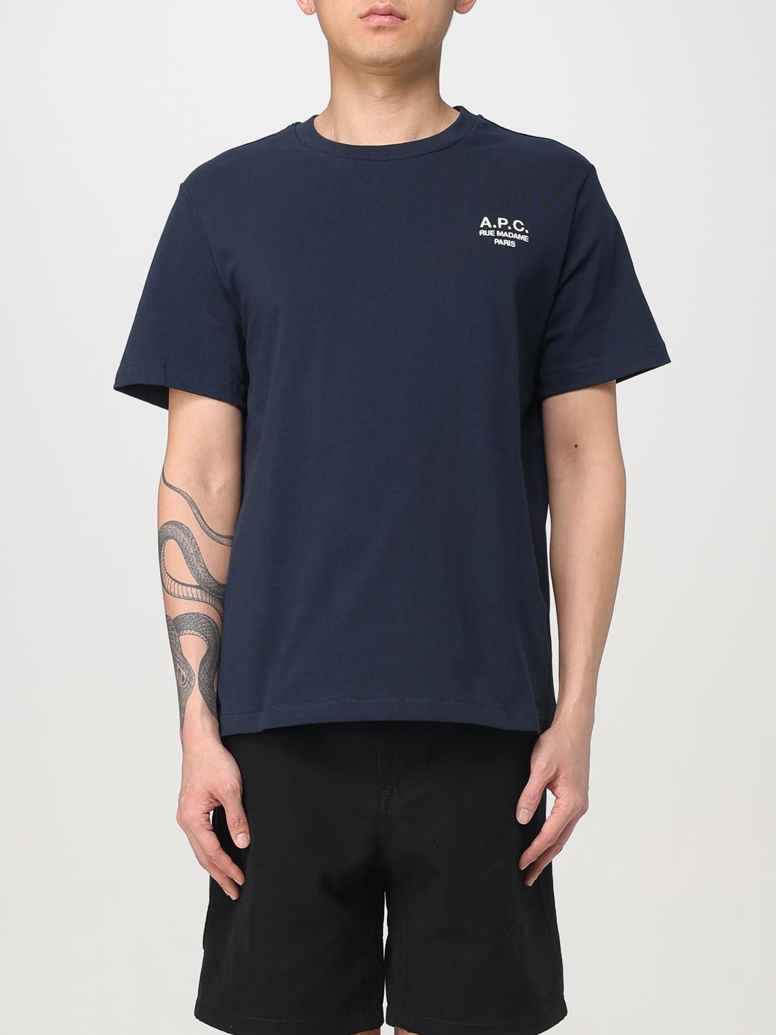 Apc A.p.c. Standard Rue Madame Cotton Crew-neck T-shirt In Blue