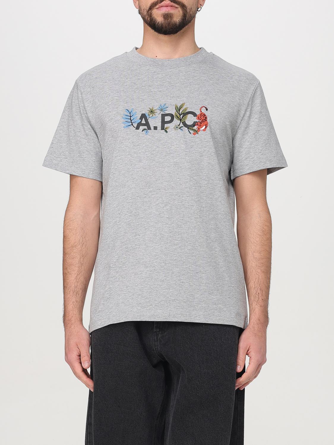 Apc T-shirt A.p.c. Men Color Grey In Grey
