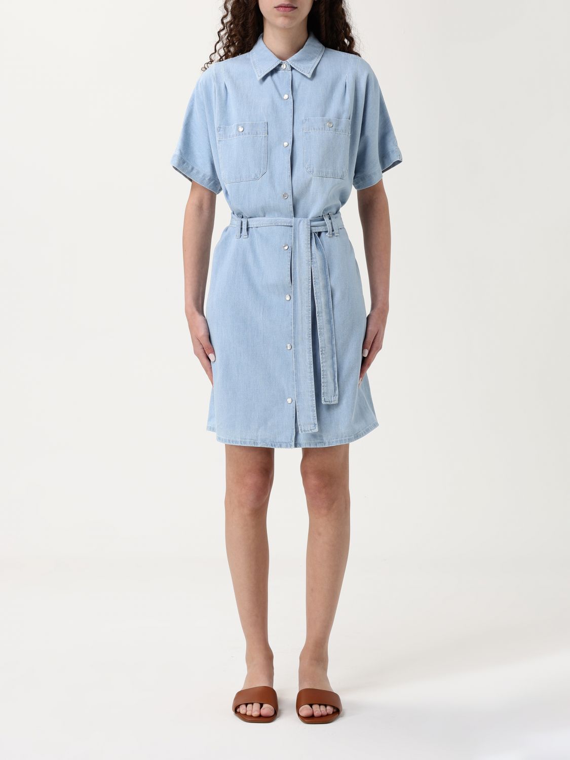 Apc Dress A. P.c. Woman Color Gnawed Blue