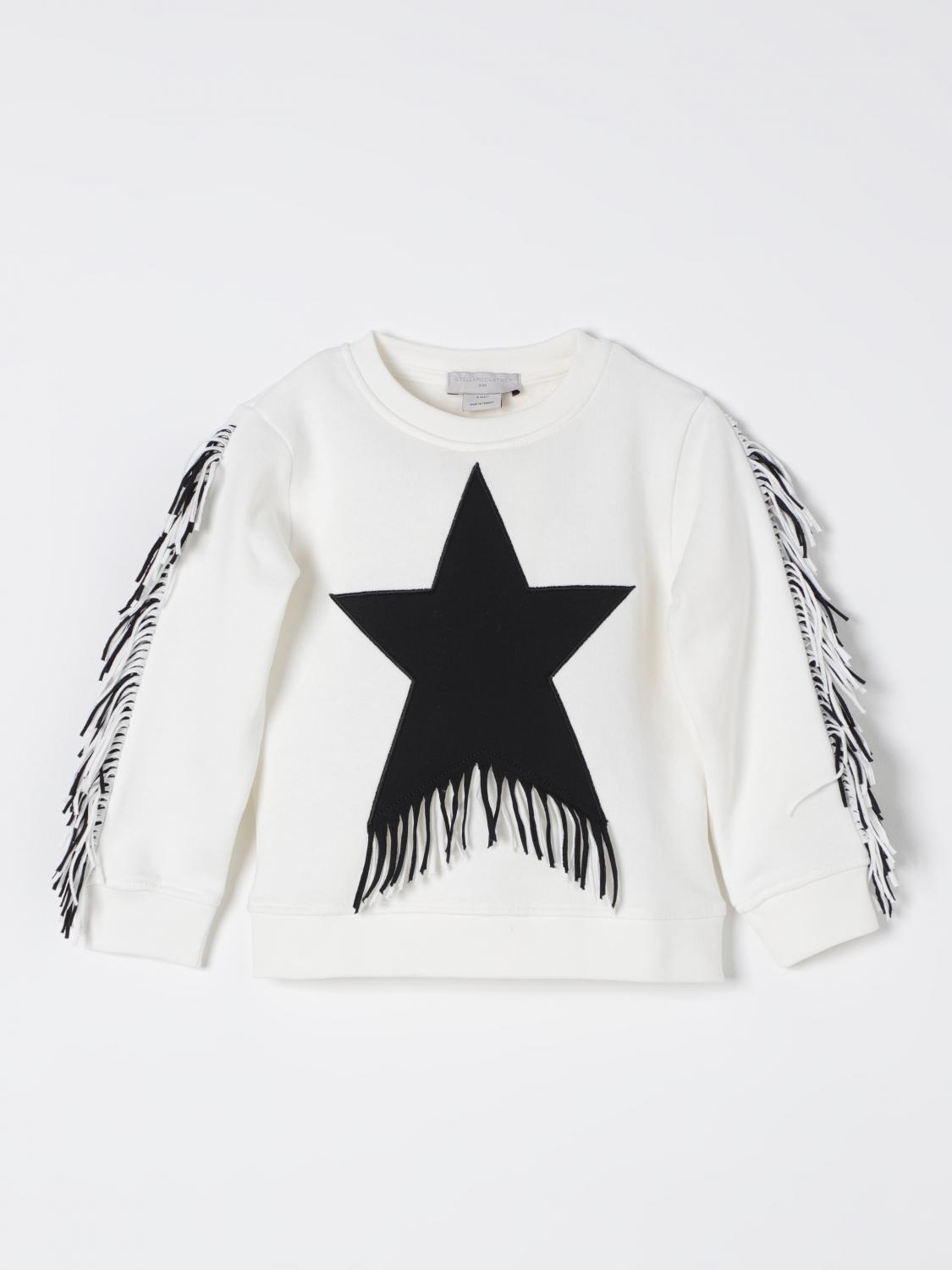 Stella Mccartney Cotton Sweatshirt W/fringe In Ivory
