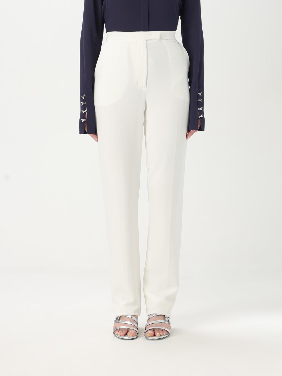 Patrizia Pepe Low-rise Twill Trousers In Weiss