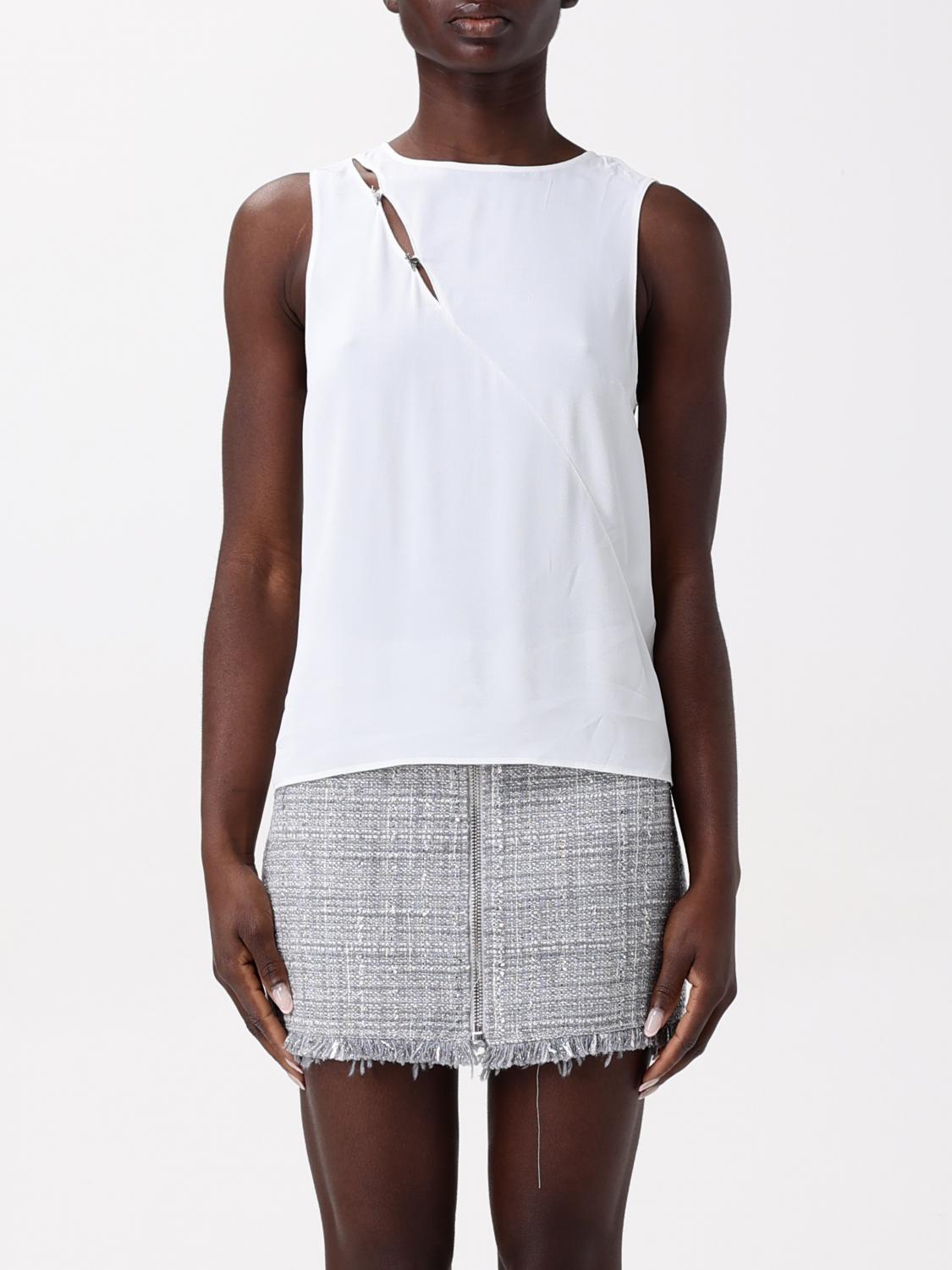 Patrizia Pepe Ecru Fine Knit Tank Top In White