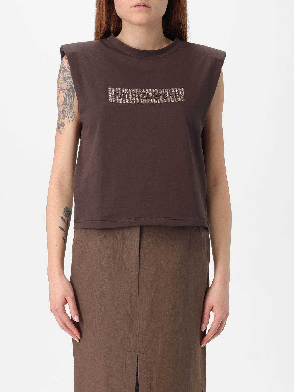 PATRIZIA PEPE T-SHIRT PATRIZIA PEPE WOMAN COLOR BROWN 424367032