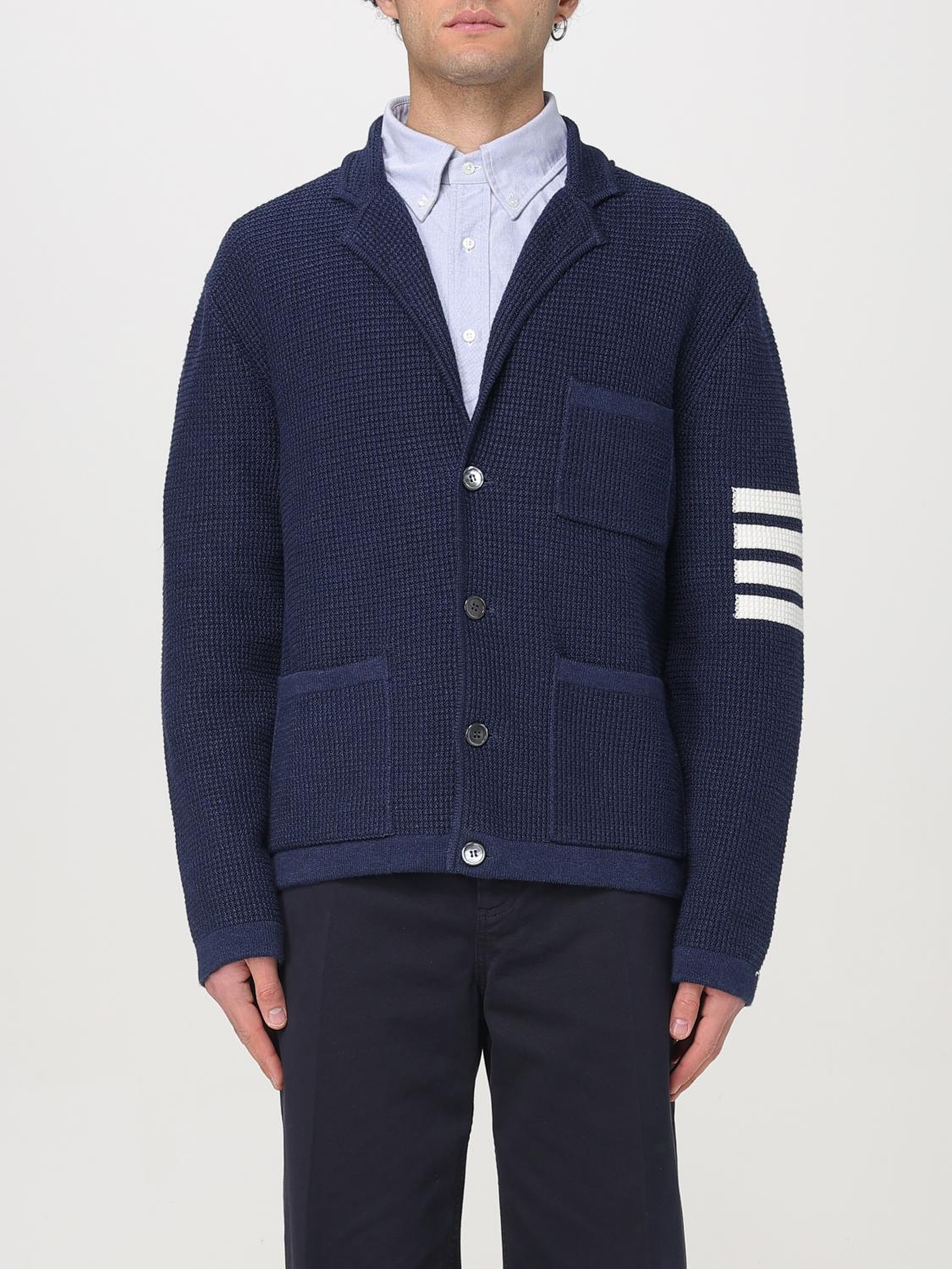 Shop Thom Browne Cardigan Men Color Blue