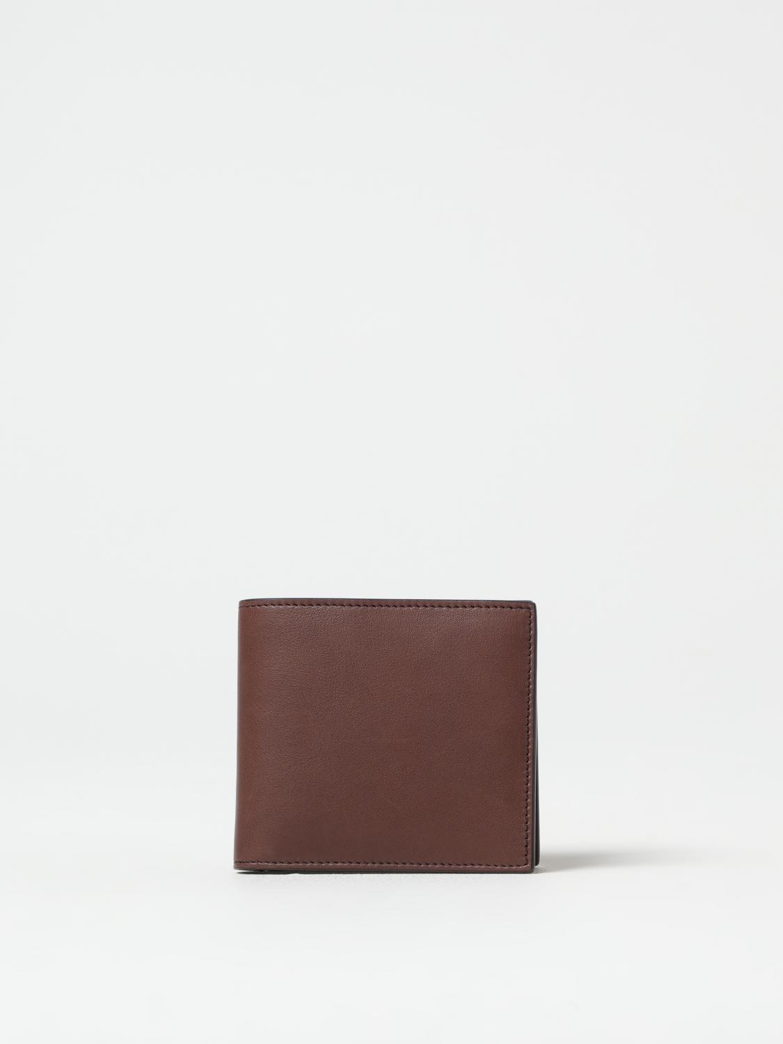 Thom Browne Compact Dark Brown Calfskin Wallet With Slots Men In Brown