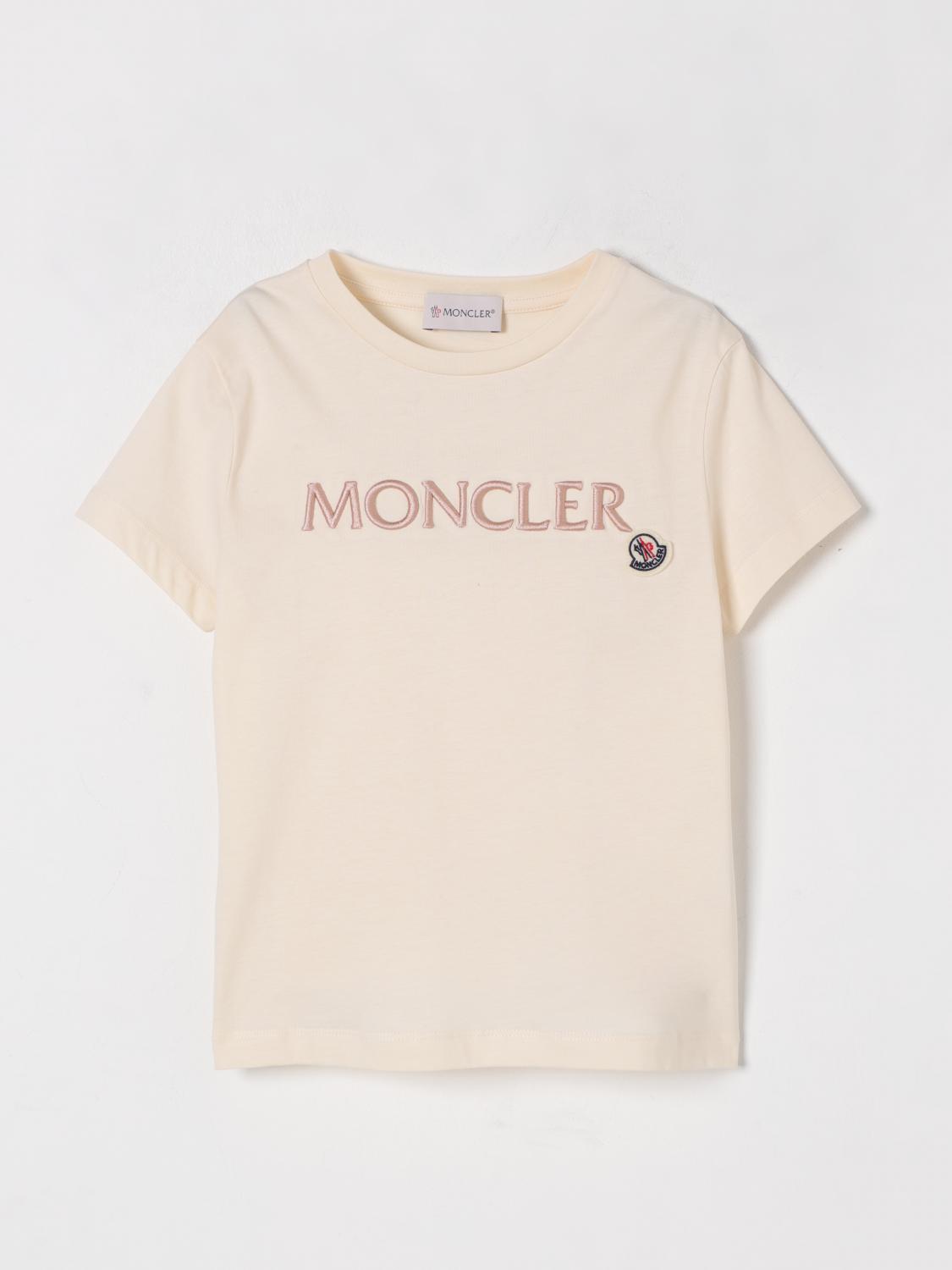 Moncler T-shirt Kids Color Yellow Cream In Pink