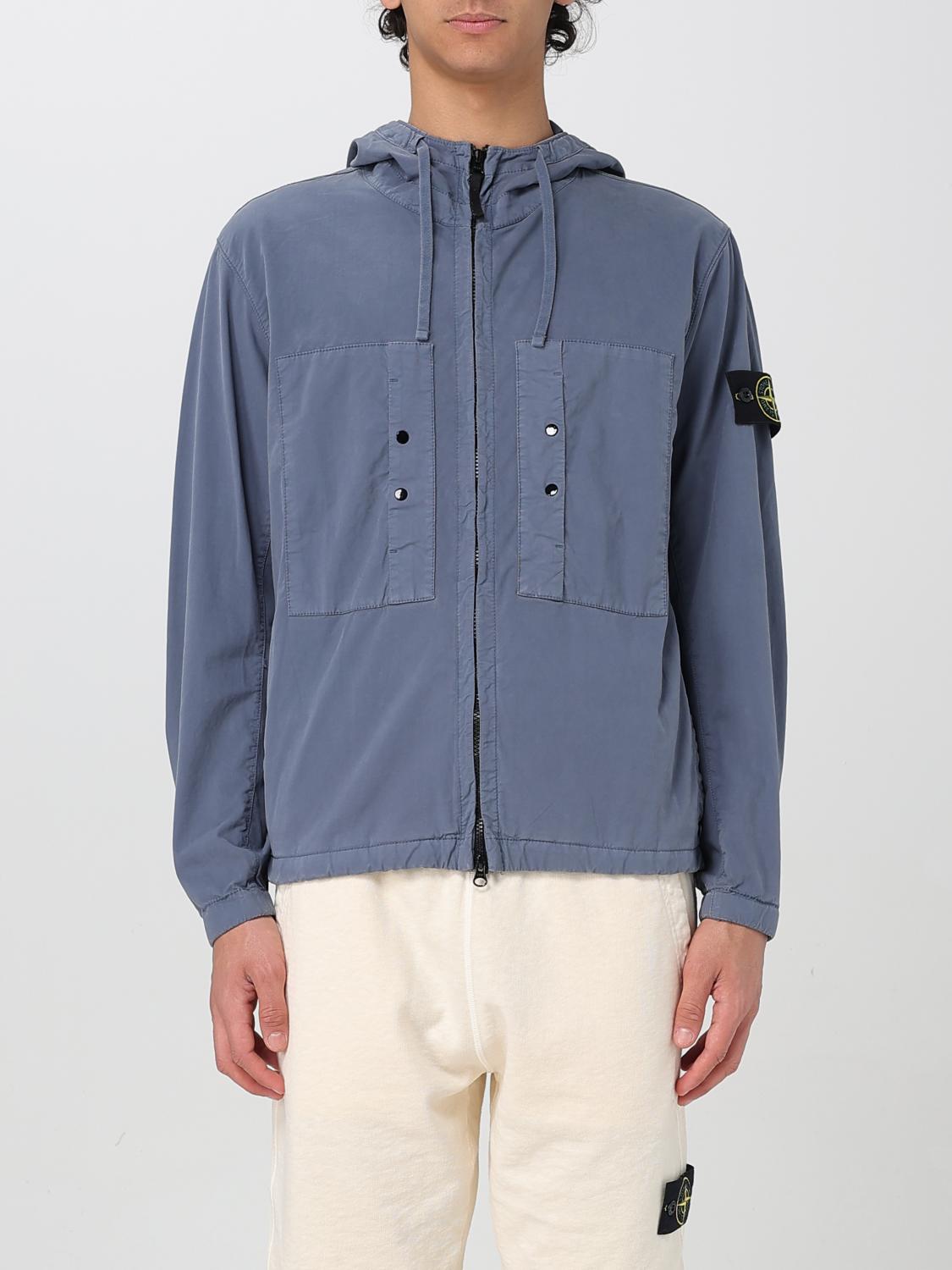 Stone Island Jacket Men Color Avion In Blue