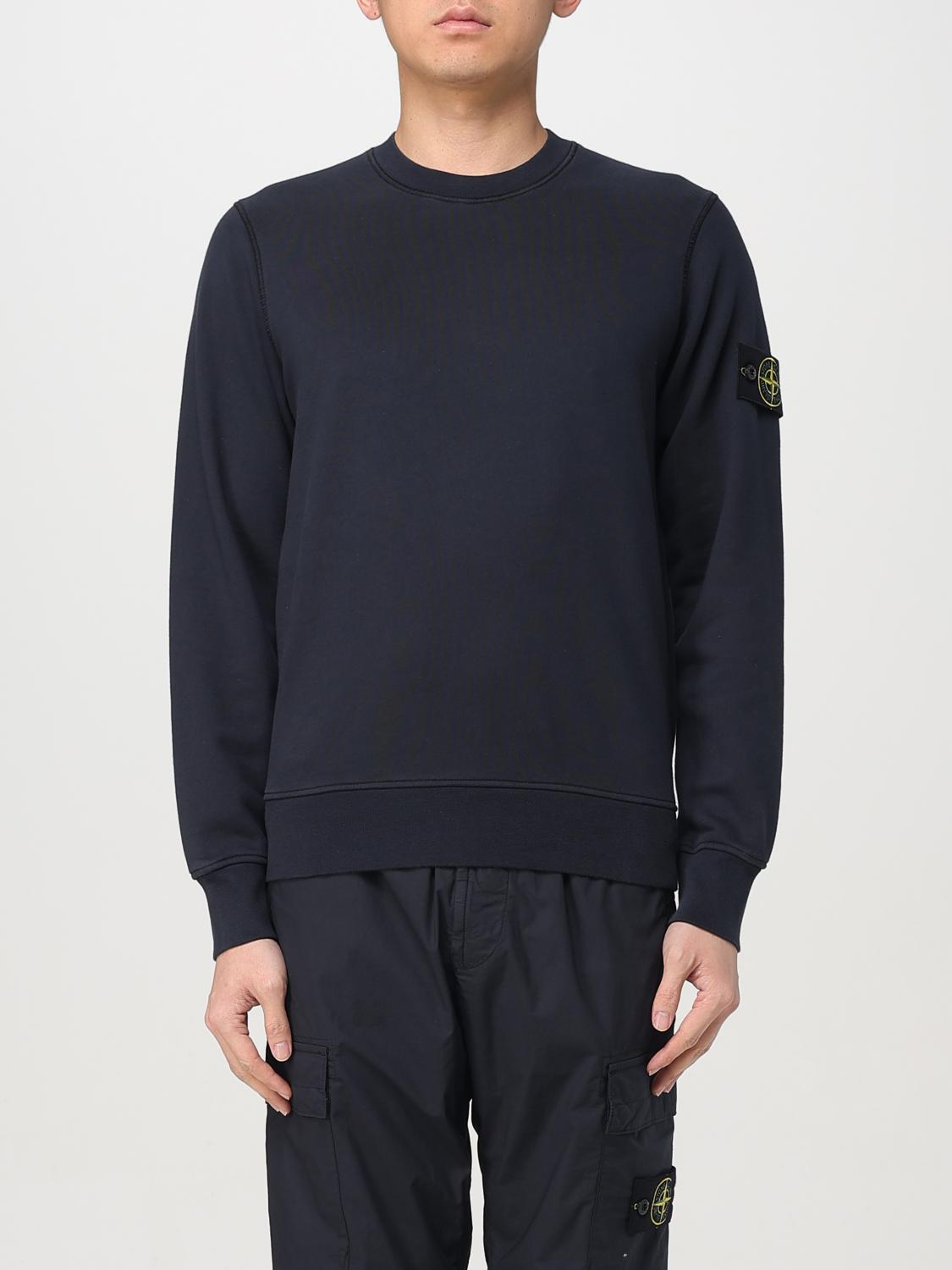 Stone Island Compass-patch Concealed-fastening Coat In Blue