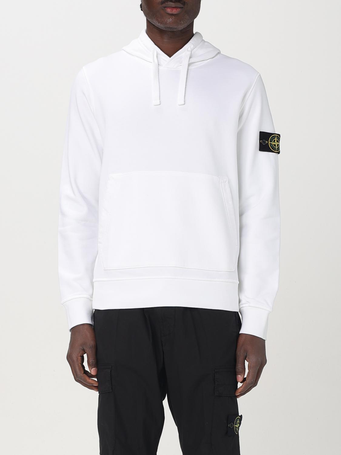 Stone Island Organic Cotton Hoodie In Weiss