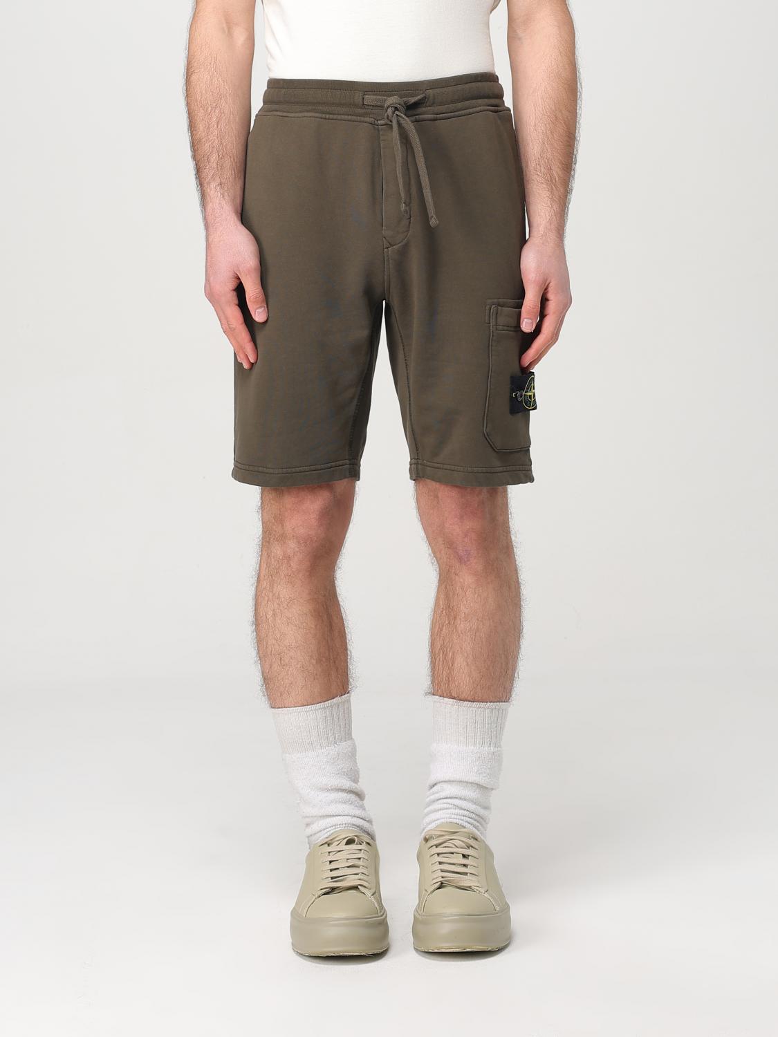 Stone Island Sports Bermuda Shorts With Compass Application In Green