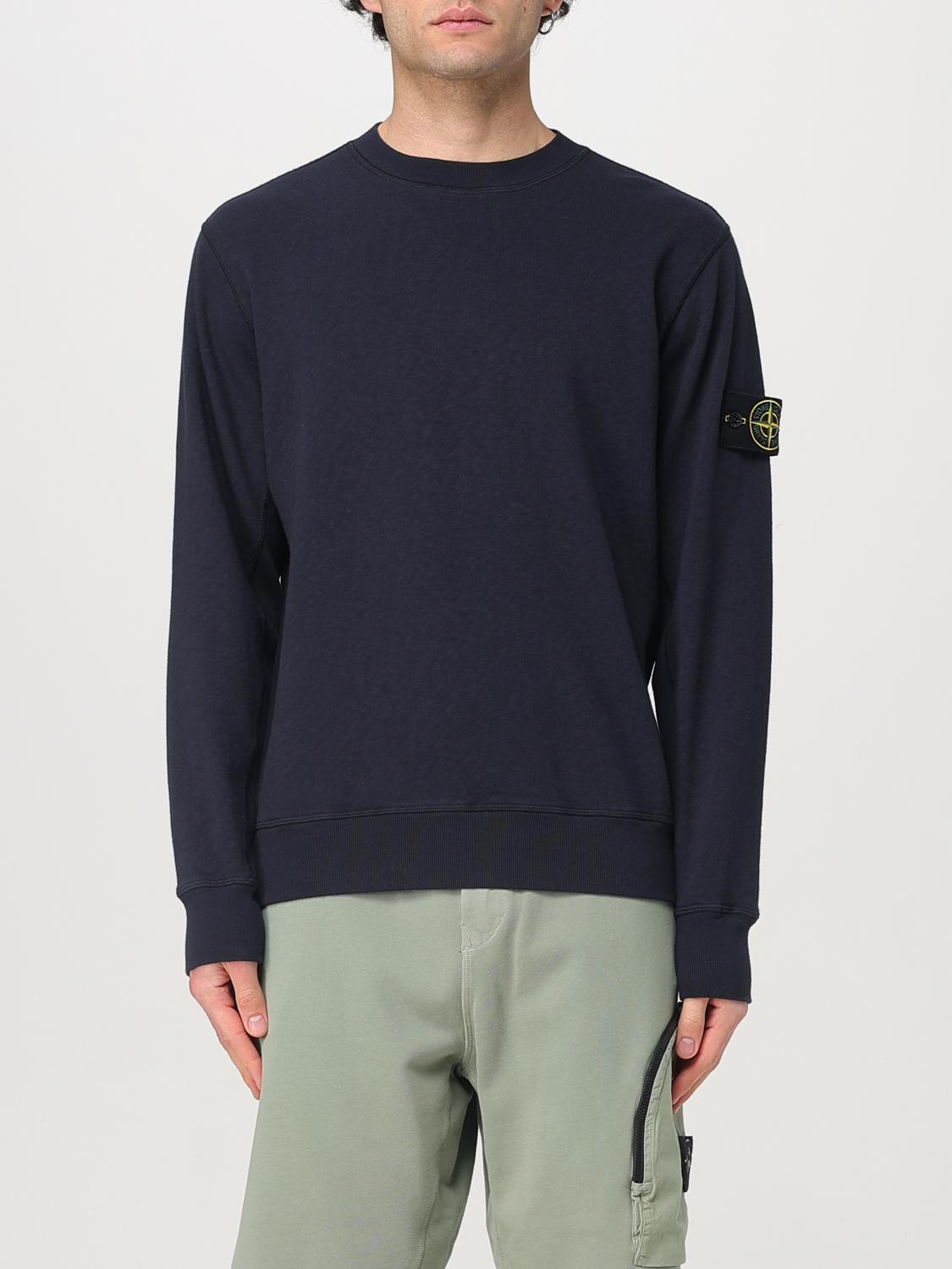 Shop Stone Island Sweatshirt Men Color Blue