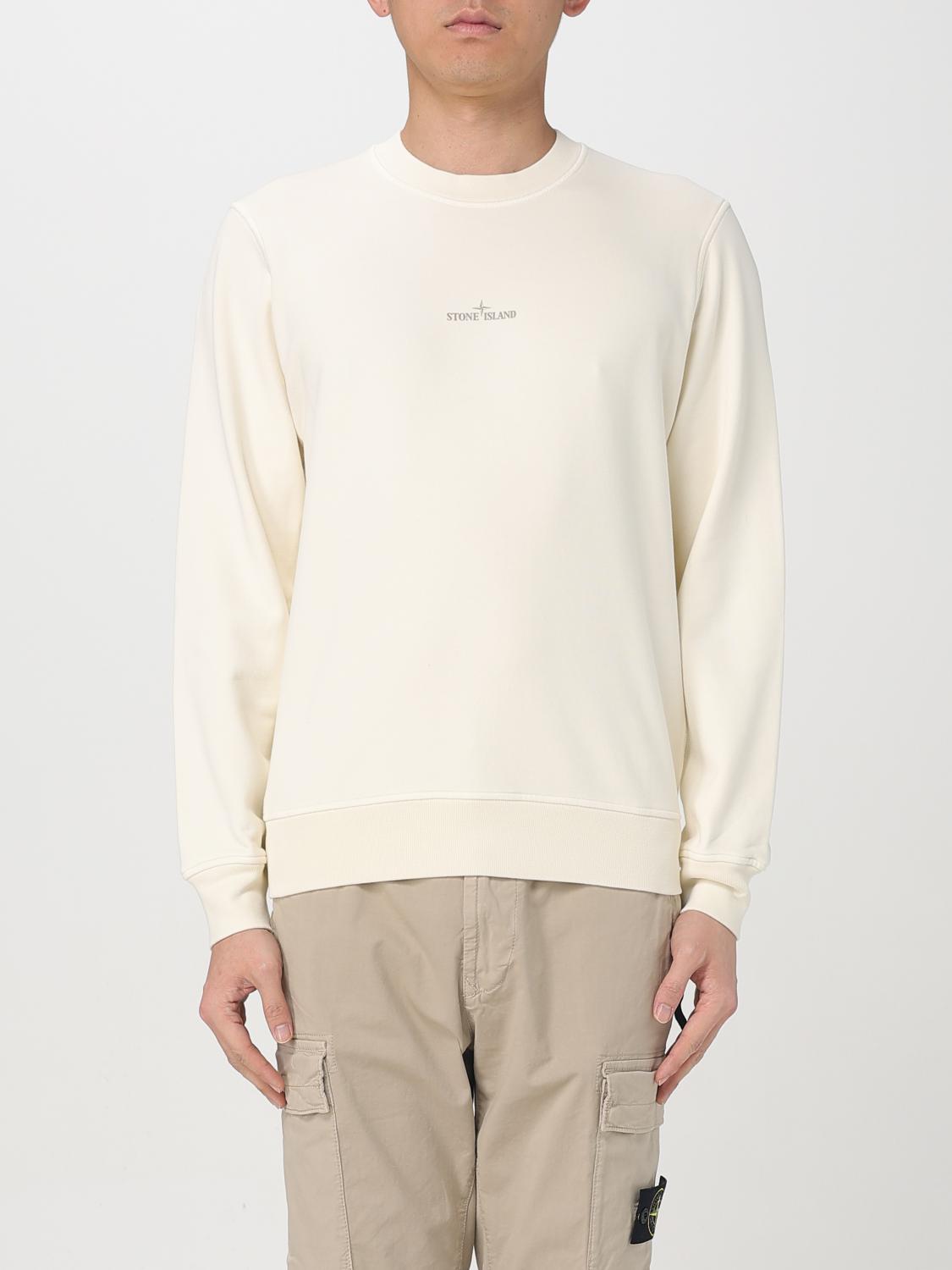 Stone Island Sweatshirt 6100665 In Cotton With Logo Print In White