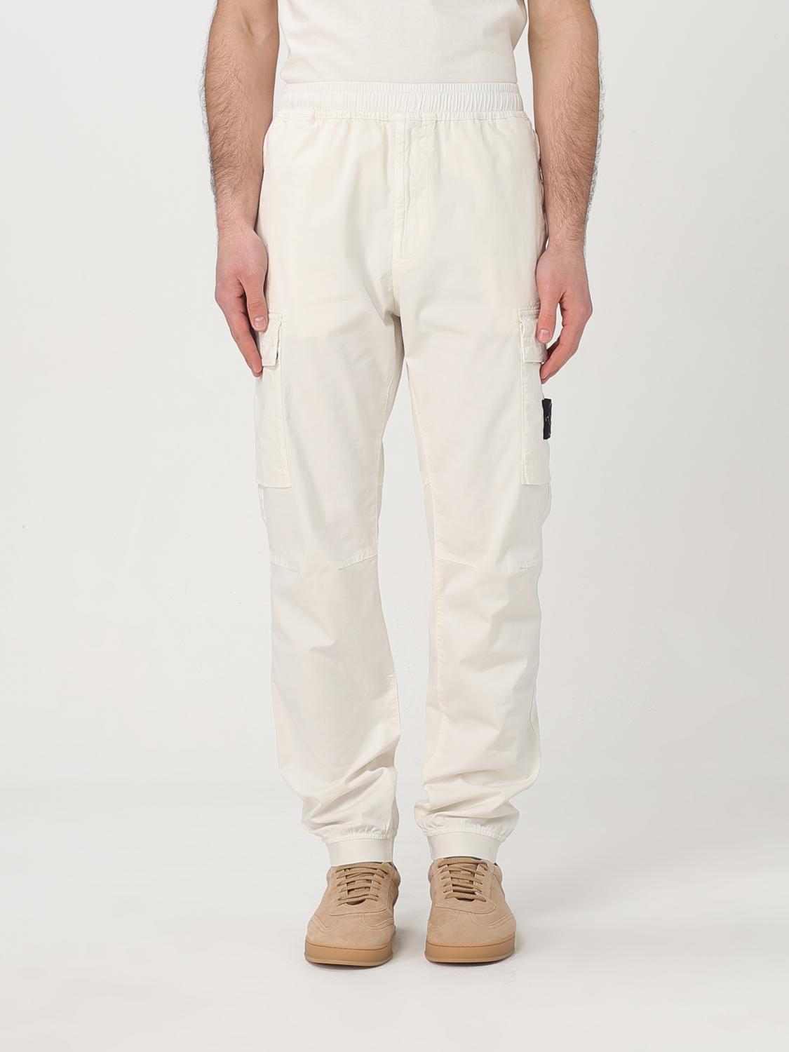 Stone Island Pants Men Color Ivory In Ivory