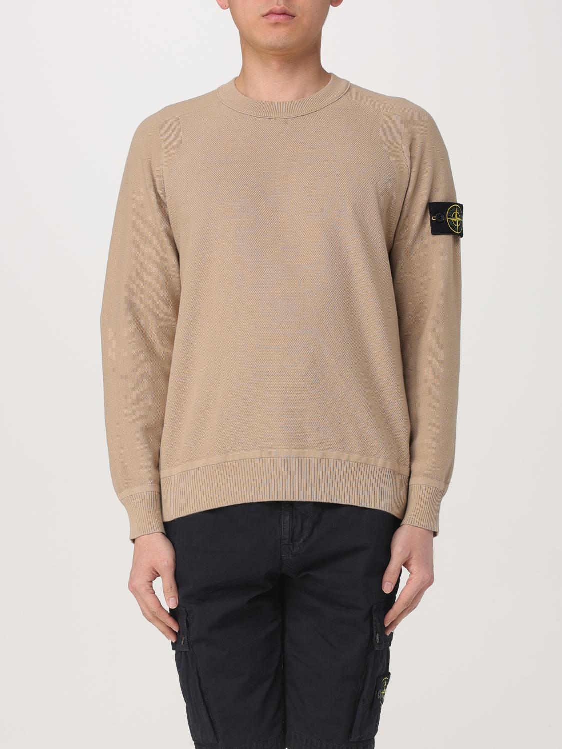 Stone Island Cotton Sweatshirt In Beige