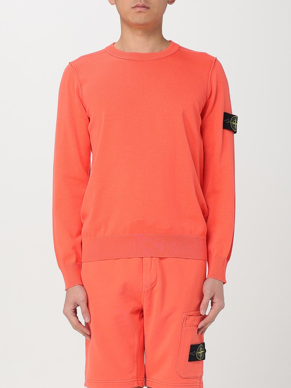 Stone Island Sweater Men Color Red In Orange