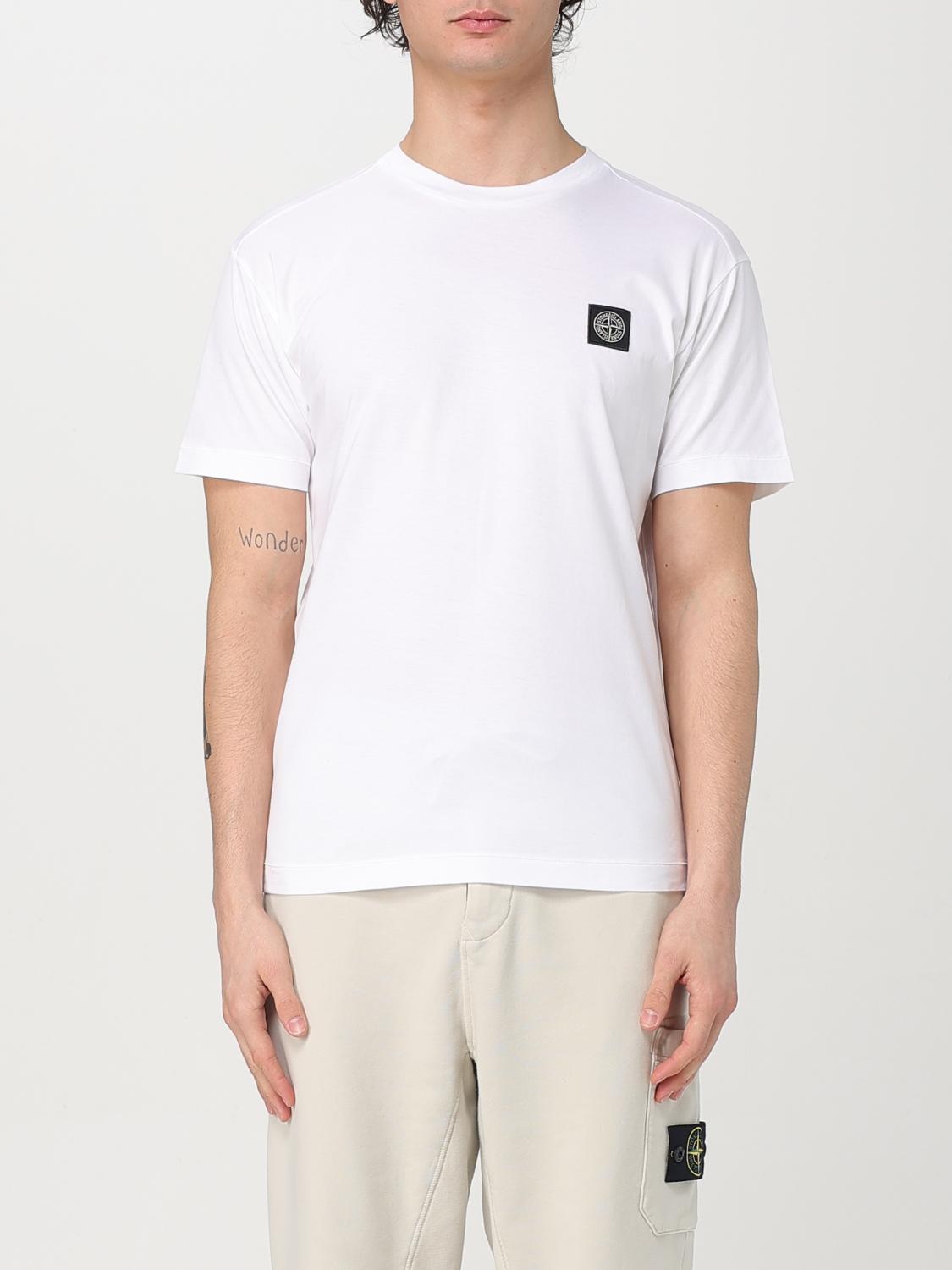 Shop Stone Island T-shirt  Men Color Ivory