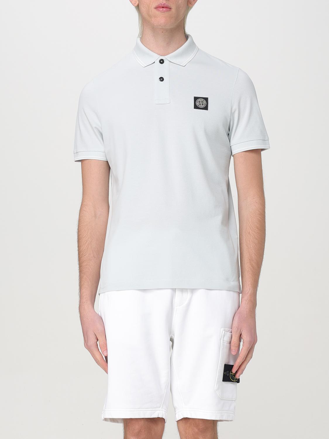 Stone Island Polo Shirt Men Color Gnawed Blue In Gnawed Blue