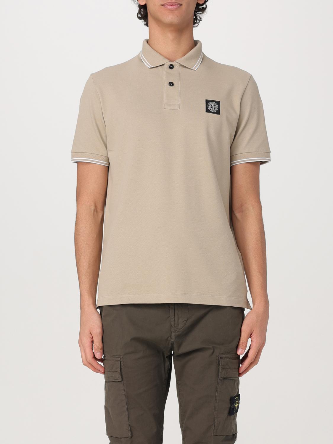 Stone Island Polo Shirt Men Color Sand In Sand