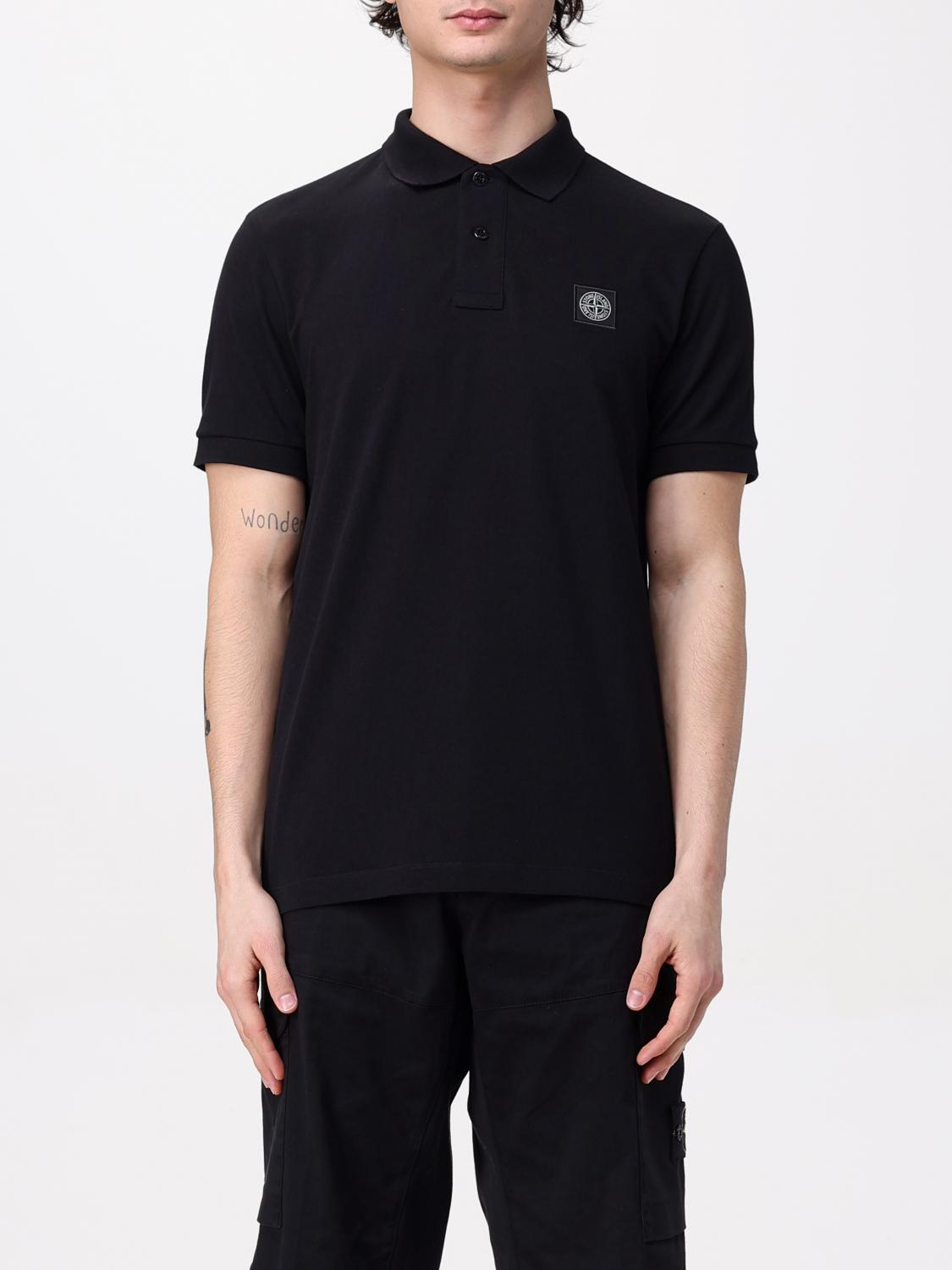 Shop Stone Island Polo Shirt Men Color Black