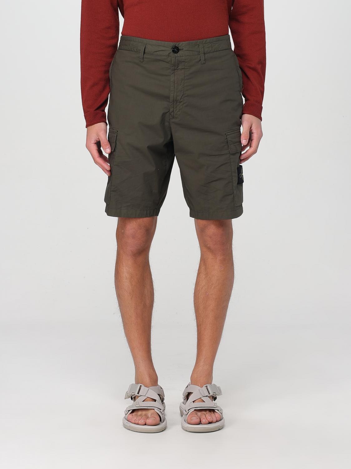 Stone Island Cargo Bermuda Shorts In Military