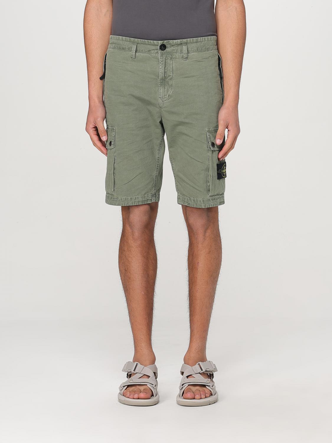 Stone Island Men's Worn-effect Cargo Shorts In Olive