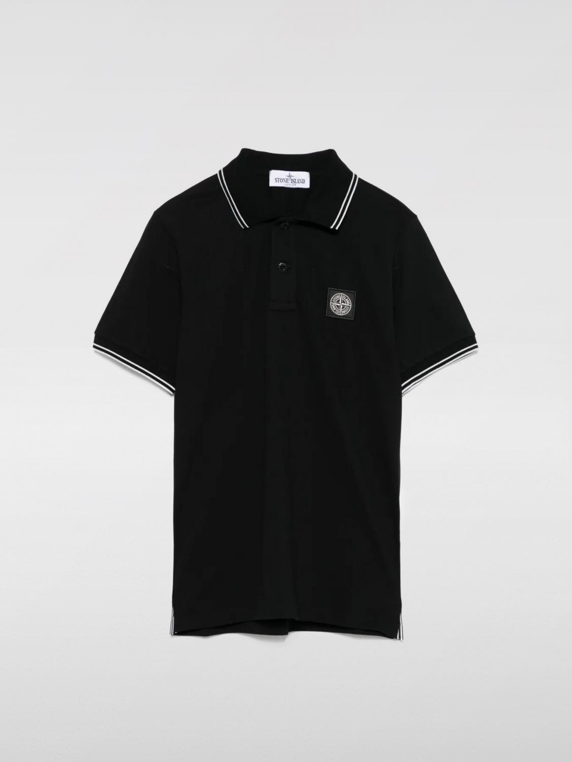 Stone Island Polo Shirt  Junior Kids Color Black In Black