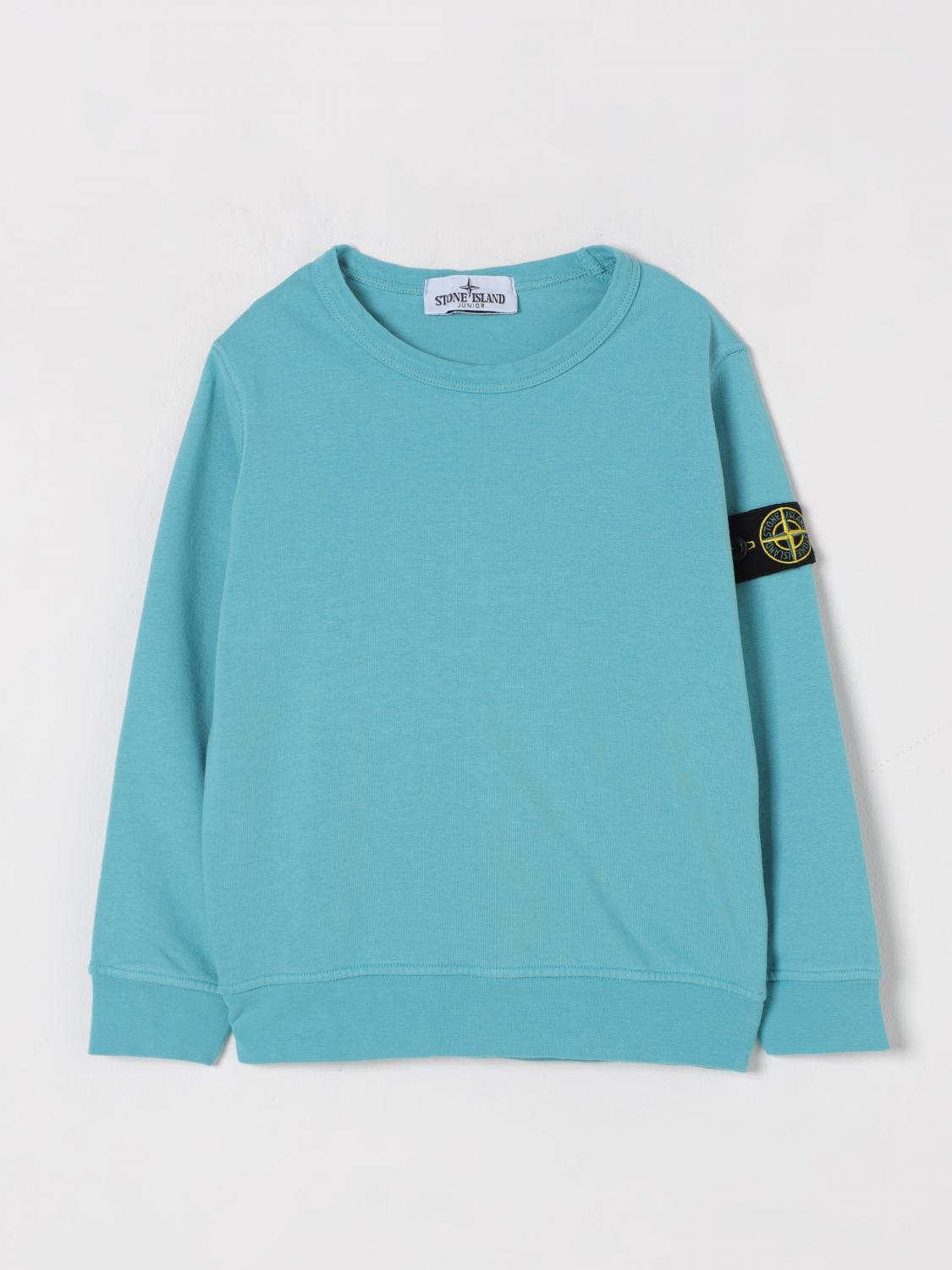 Stone Island Sweater Junior Kids Color Turquoise In Turquoise