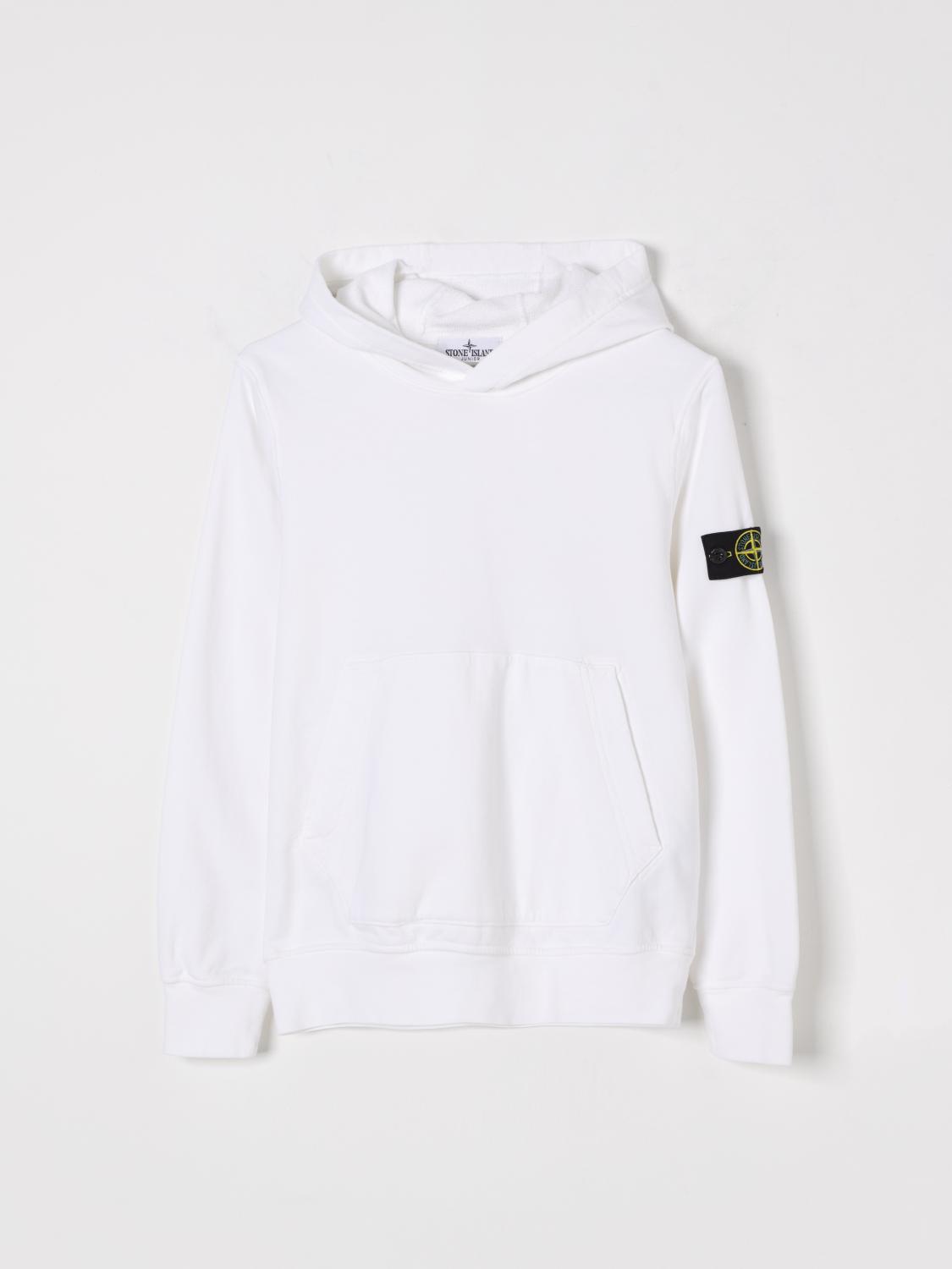 Stone Island Junior Hoodie Sweatshirt In White