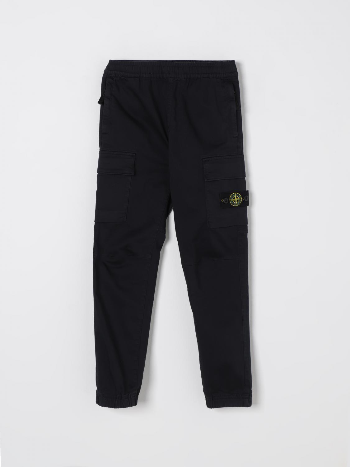 Stone Island Pants Junior Kids Color Navy In Navy