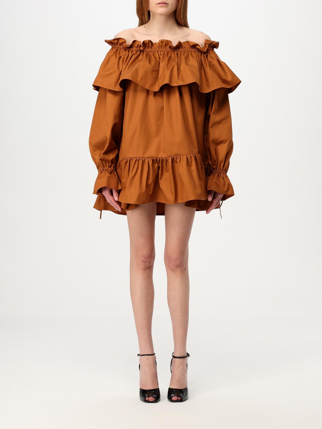 Saint Laurent Dress Woman color Brick Red · 36