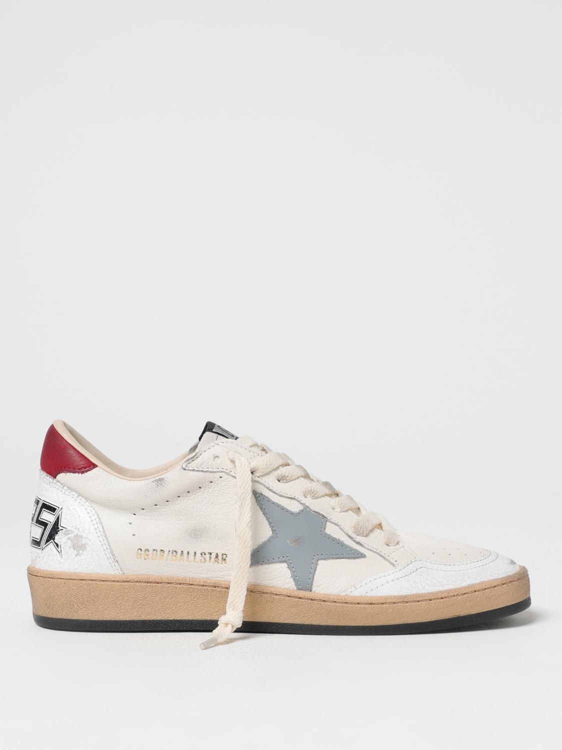 Golden Goose Ball Star Leather Sneakers In White