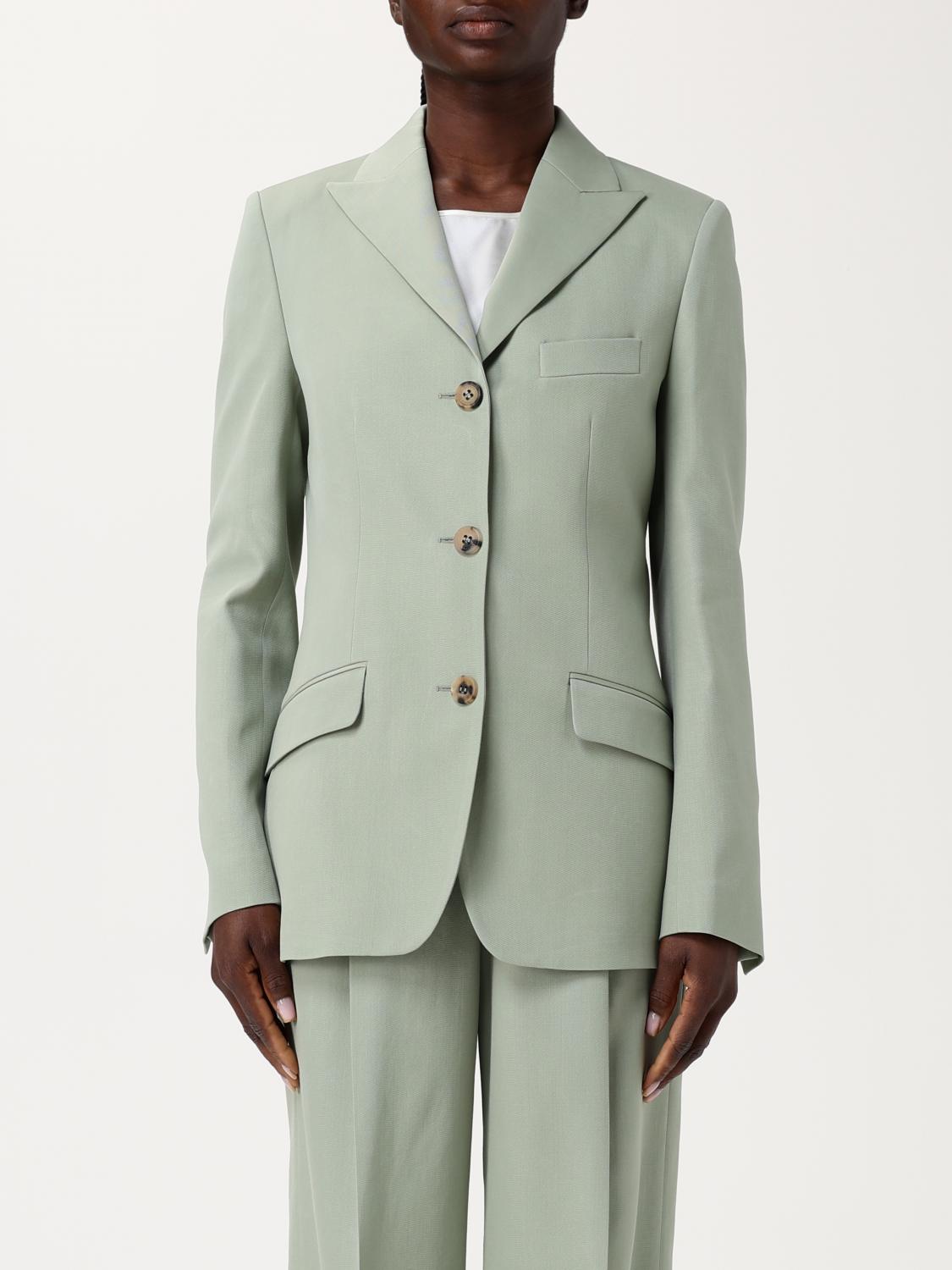 Golden Goose Light Green Single-breasted Jacket In Wool In Green
