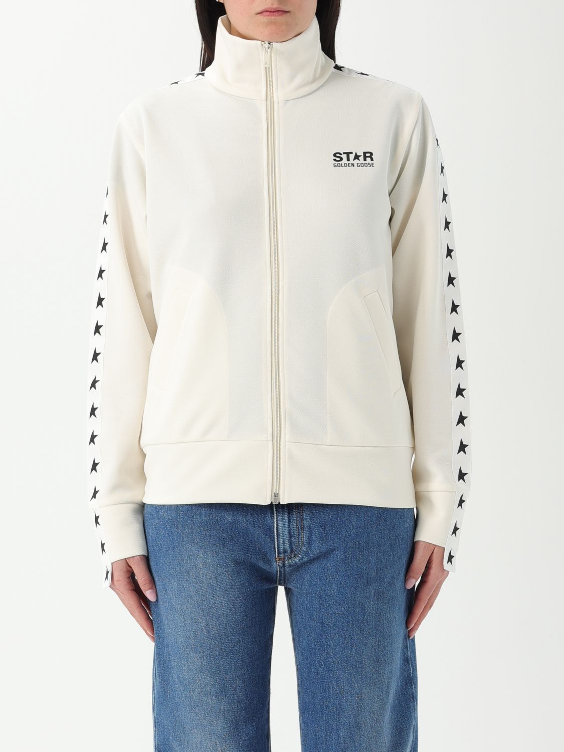 Golden Goose Woman Sweatshirt Ivory Size S Polyester In Rope