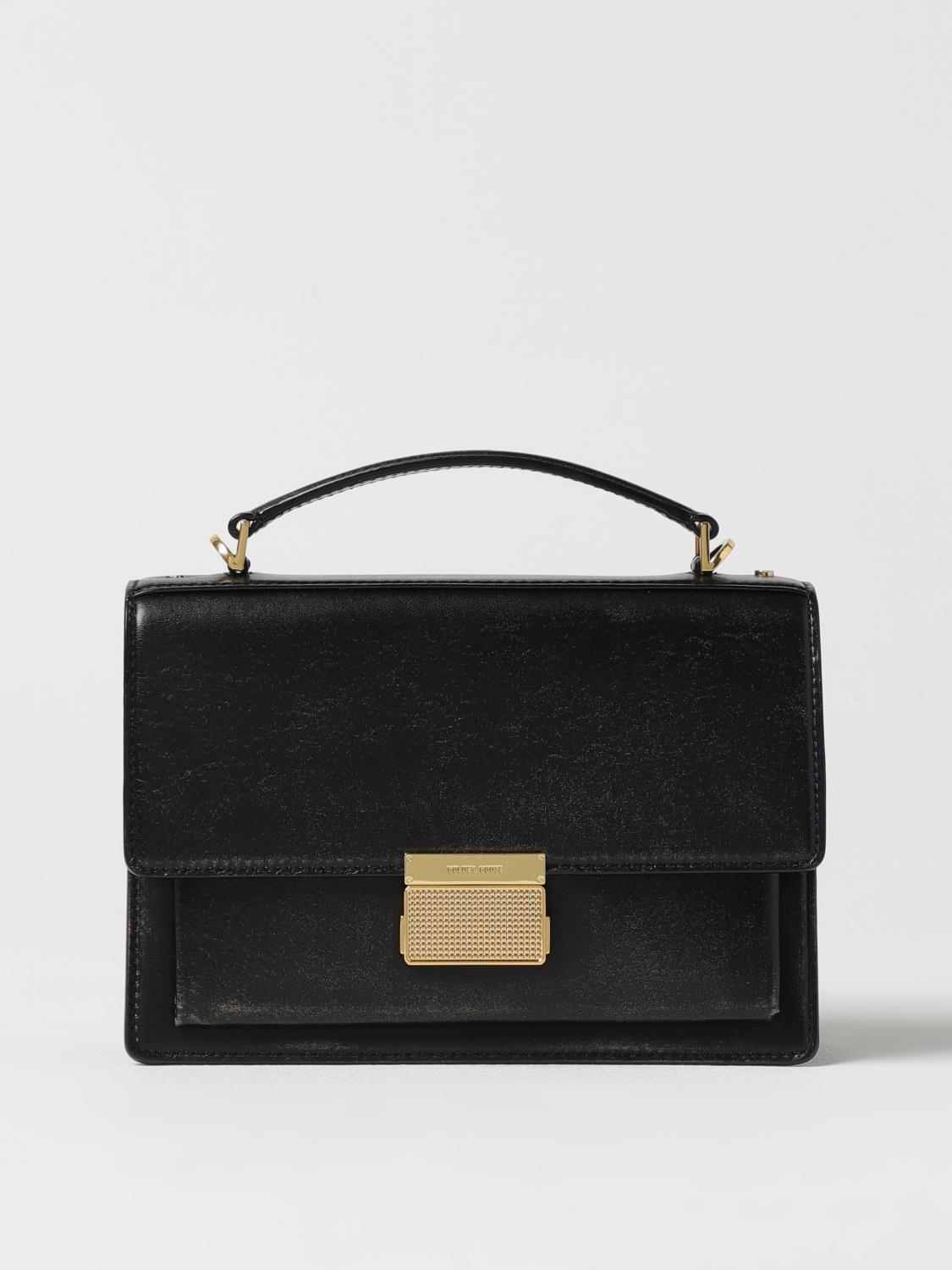 Golden Goose 'venezia' Black Hand Bag With Lettering Logo And Clasp Closure In Black