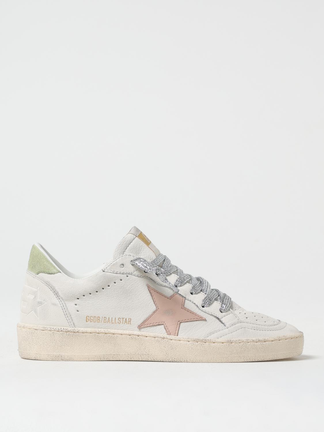 Golden Goose White Leather Sneakers With Distinctive Star Detail In White