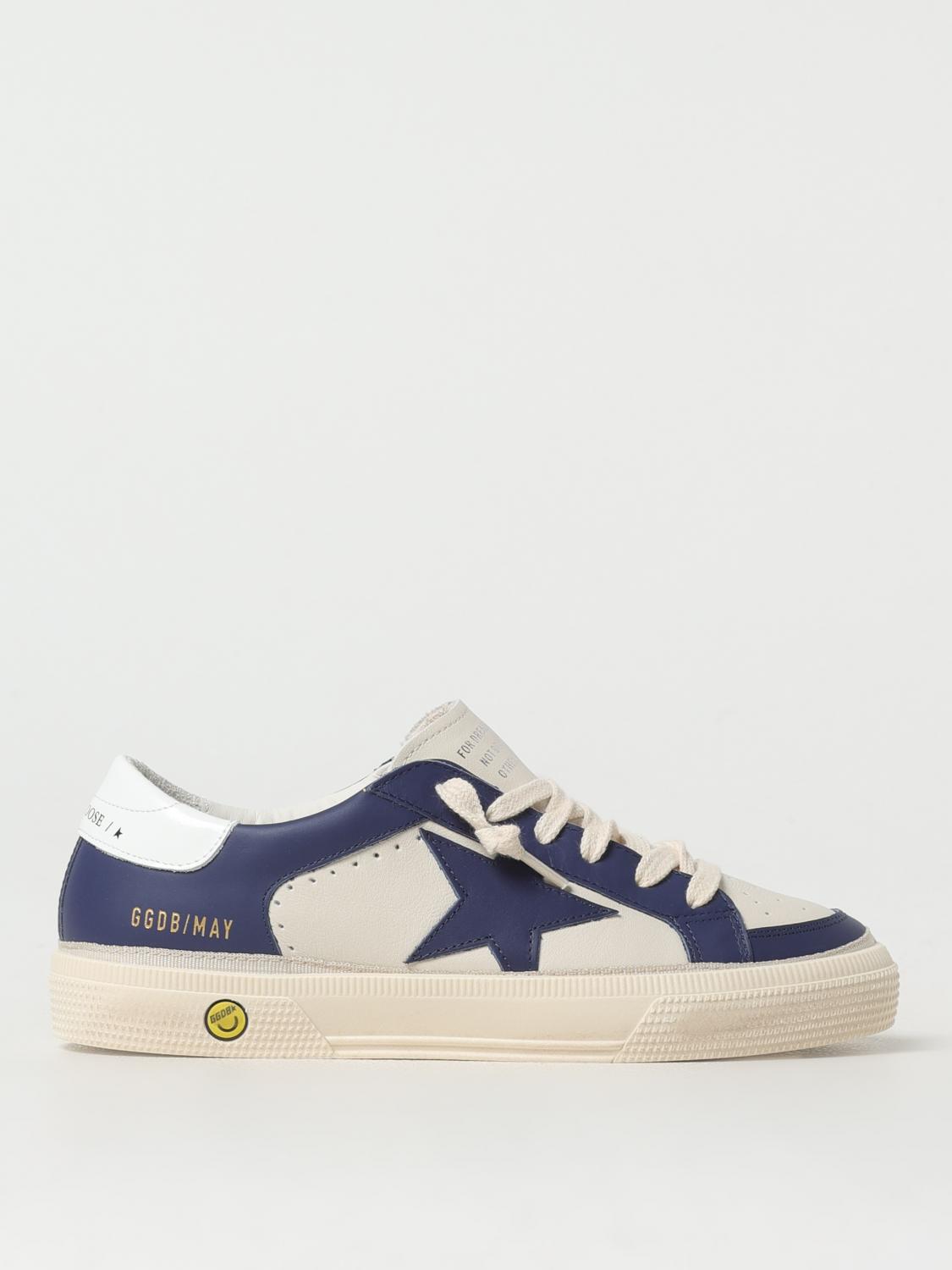 Golden Goose Girls Green Kids May Panelled Leather Low-top Trainers 6-9 Years In White