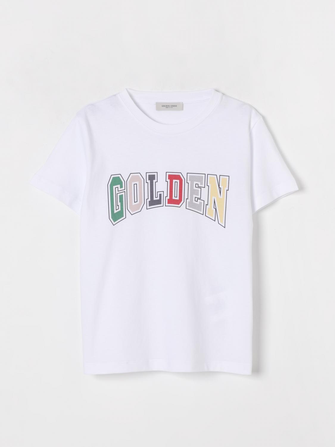 GOLDEN GOOSE T-Shirt Kids color White　GOLDEN GOOSE Tシャツ キッズカラー ホワイト GOLDEN