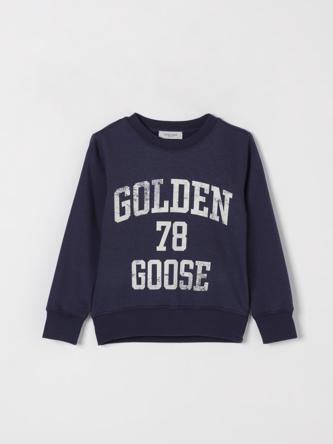 Golden Goose Kid's Journey Logo-print Sweatshirt In Blue
