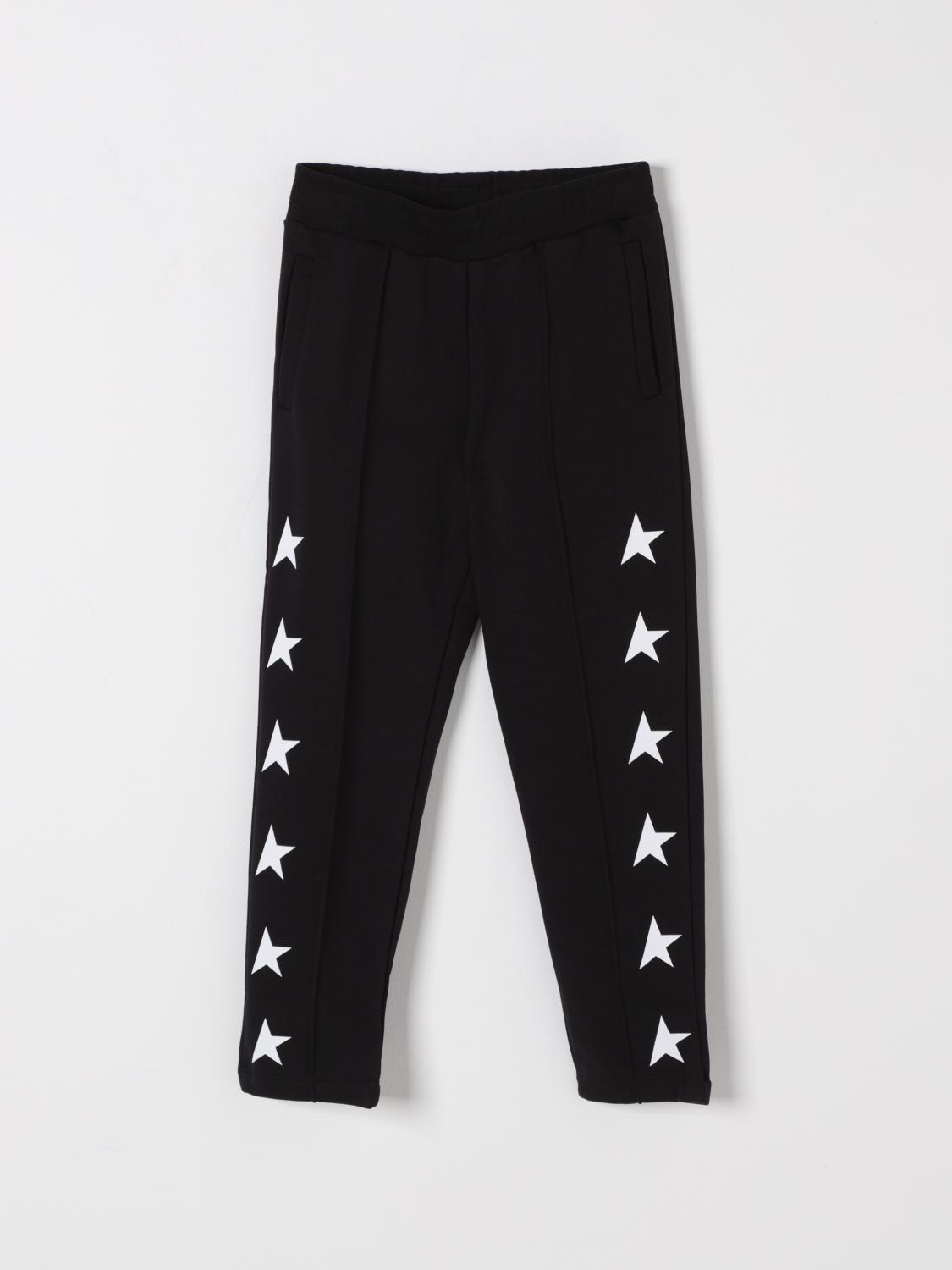 Golden Goose Star / Boys Jogging Pants Tapared Leg / Multistar Printed Include Cod Gyp In Black