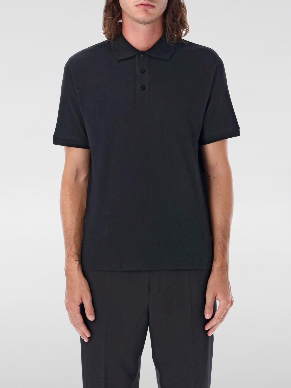 Saint Laurent Shirt With Polo Collar And Short Sleeves In Black
